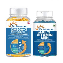 Dr. Morepen Set of 2 Multivitamin Men & Unisex Omega-3 Triple Strength - 60 Tablets Each-9