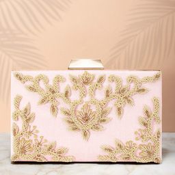 Peora Women Pink Sequins And Beads Studded Embellished Clutches-15