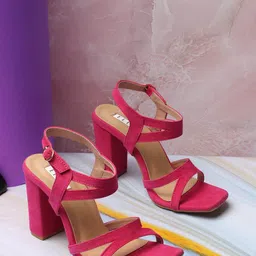 ELLE Party Block Heels With Backstrap-29