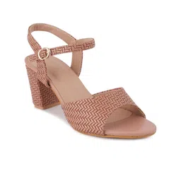 Mast & Harbour Textured Embellished Pointed Toe Block Heels image 3