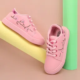 KATS Girls Printed Lightweight Lace-up Sneakers-picture-0