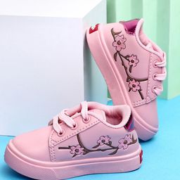 KATS Girls Printed Lightweight Lace-up Sneakers-57
