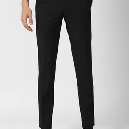 Van Heusen Men Black Textured Slim Fit Trouser-image-88