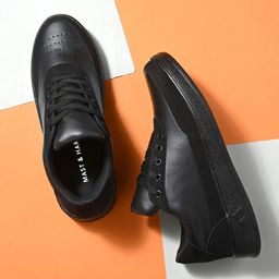 Mast & Harbour Men Black Perforations Lightweight Comfort Insole Basics Sneakers-picture-50