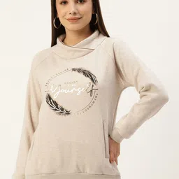 Monte Carlo Women Beige Typography Printed Sweatshirt-picture-38