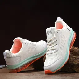 HRX by Hrithik Roshan Men White & Orange Mesh Running Shoes-image-90