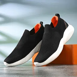HRX by Hrithik Roshan Men Black & White PU Foam Bounce Back Walking Shoes-picture-13