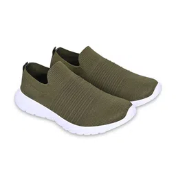TPENT Men Olive Green Textile Walking Shoes-picture-44