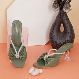 FABBHUE Embellished Peep Toes Stiletto Heels-11