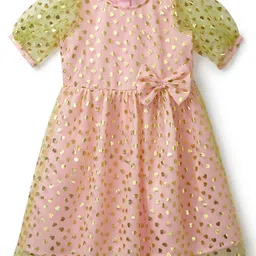 YK Girls Round Neck Net Dress-image-97