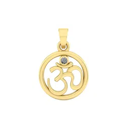 LMDPRAJAPATIS Gold Plated Stone Studded OM Pendant-16
