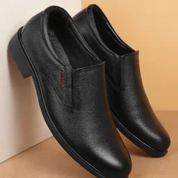 Red Chief Men Black Leather Formal Slip-Ons-picture-56