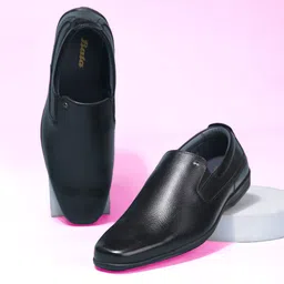 Bata Men Textured Formal Slip-On Shoes-46