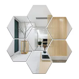 Wall1ders 7-PCs Grey Hexagon Wall Stickers.-46