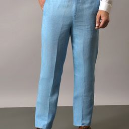 Hangup Men Original Mid-Rise Formal Cotton Linen Trousers-image-90