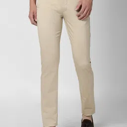 Peter England Casuals Men Beige Slim Fit Trousers-image-89