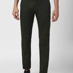 Peter England Casuals Men Olive Green Slim Fit Trousers-image-123