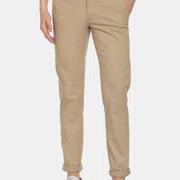 Arrow Sport Men Khaki Solid Cotton Slim Fit Casual Trousers-image-85