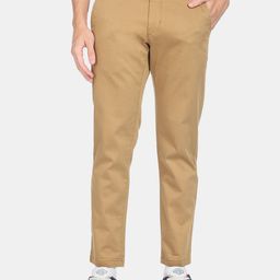 Flying Machine Men Brown Cotton Slim Fit Trousers-image-0