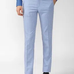 Peter England Elite Men Blue Slim Fit Trousers-image-92