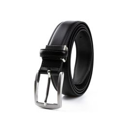 CONTACTS Men Black Solid Leather Belt-image-34