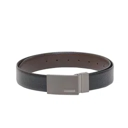 Calvadoss Men Black Textured Leather Reversible Belt-image-35