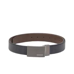 Calvadoss Men Black Textured Leather Reversible Formal Belt-image-33