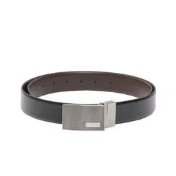 Calvadoss Men Black Textured Leather Reversible Formal Belt-image-36