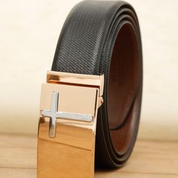 Teakwood Leathers Men Black Textured Leather Belt-image-94