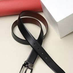 Teakwood Leathers Men Black Textured Leather Belt-image-53