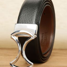Teakwood Leathers Men Black Textured Leather Belt-image-92