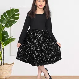 ZIP ZAP ZOOP Girls Embellished Sequinned Pure Cotton A-Line Dress-image-59