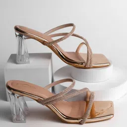 Brauch Embellished Strappy Party Open Toe Block Heels-16