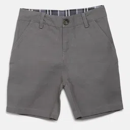 Cherry Crumble Boys Charcoal Grey Solid Regular Fit Shorts-picture-10