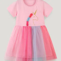 StyleCast Short Sleeves Applique Fit and Flare Dress-image-92