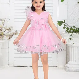 BAESD Girls Ruffled Net Fit & Flare Dress-image-33
