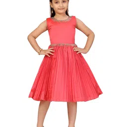 BAESD Embellished Sleeveless Fit & Flare Silk Dress-image-36