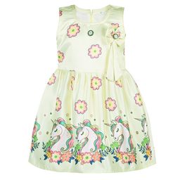 Wish Karo Infant Girls Floral Print Satin Fit & Flare Dress-picture-43
