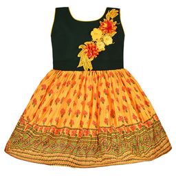 Wish Karo Girls Floral Printed Satin Fit & Flare Dress-picture-19
