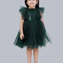 Bella Moda Flutter Sleeve Satin Fit & Flare Dress-image-2