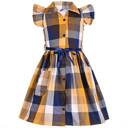 Wish Karo Checked Fit & Flare Dress-image-38
