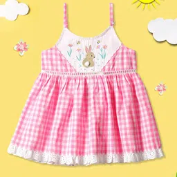 Nauti Nati Girls Shoulder Straps Checked Fit & Flare Dress-image-81