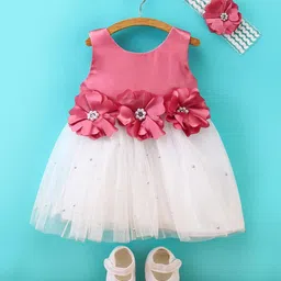Enfance Girls Colourblocked Fit & Flare Dress With Embellishment-image-60