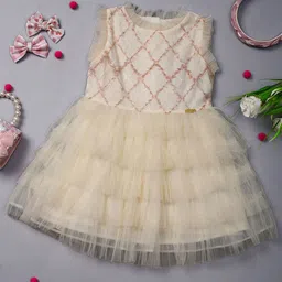 One Friday Girls Checked Fit & Flare Dress-image-47