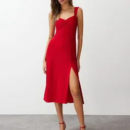 Trendyol Sweetheart Neck Fit & Flare Dress-image-86