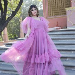 Swadeshi Shringaar Plus Size Flared Sleeve Fit & Flare Dress-picture-3
