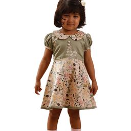 BAESD Girls Floral Printed Peter Pan Collar Cotton Fit & Flare Dress-image-61