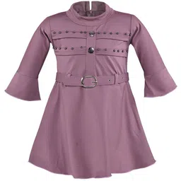 Wish Karo Girls Bell Sleeves Fit & Flare Cotton Dress-picture-11