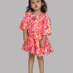 Peppermint Floral Print Bell Sleeve Fit & Flare Dress-image-16