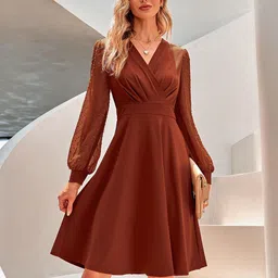 StyleCast Brown Fit & Flare Dress-image-64